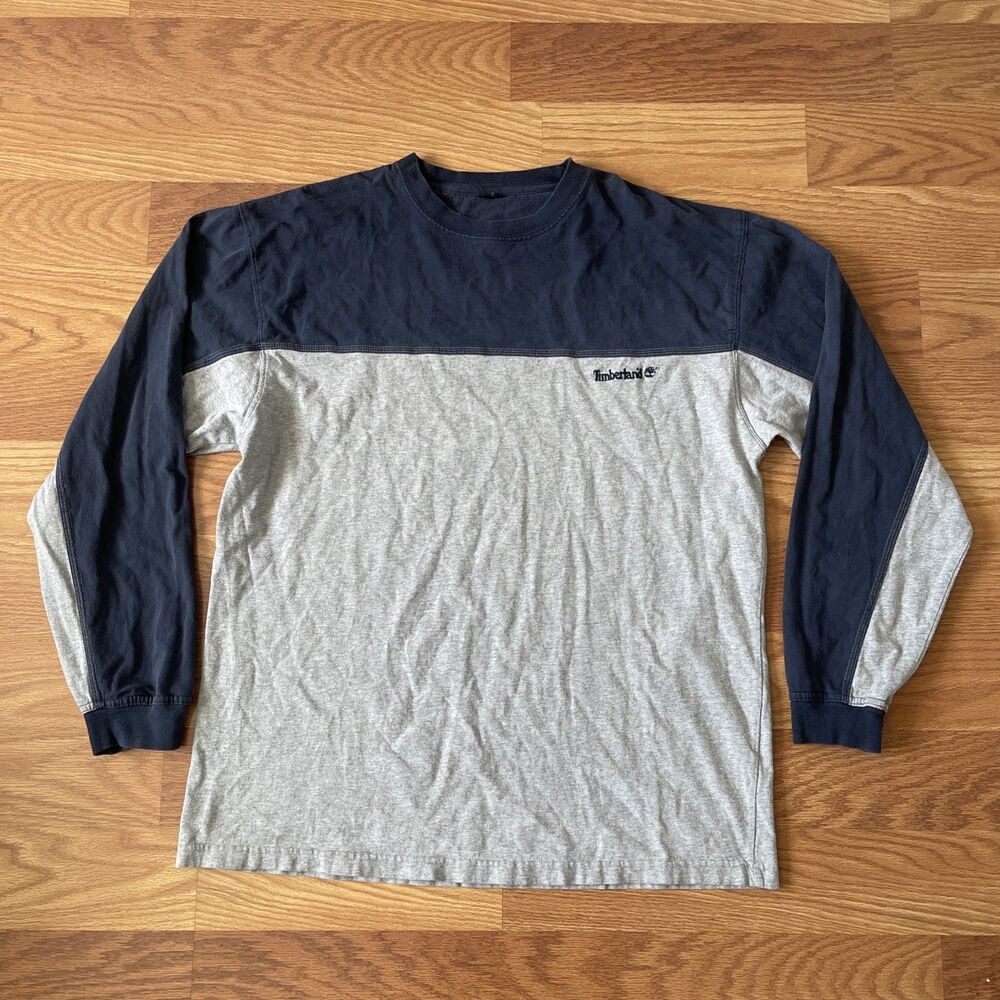 Vintage Y2K Timberland Color Block  Long-sleeve T-shirt heavy thick